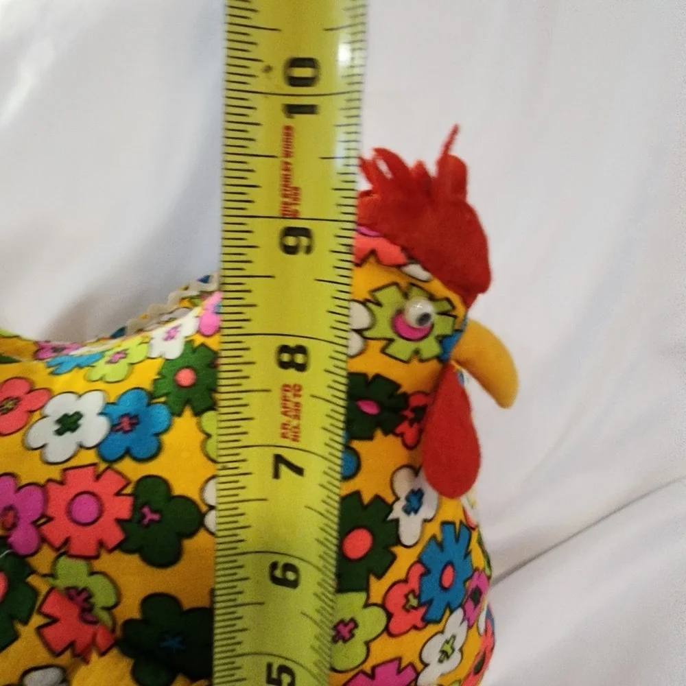 Vintage‎ Handmade Primitive Rooster Farm Decor Stuffed Fabric Doorstop Chicken